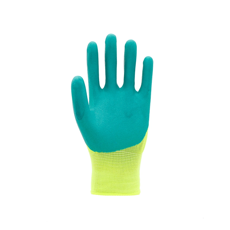 Latex Foam Coated Finger Reinforced Polyester Labor Safety Working Gloves