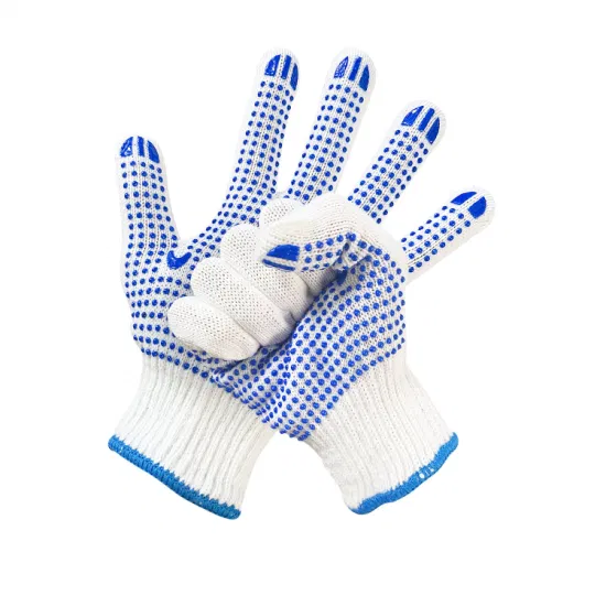 China Großhandel Safety Work Guante Industrial/Construction Hand PVC/Dotted/Dots Cotton Strickhandschuhe